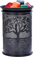 ASAWASA Metal Wax Melt Warmer with Light Bulb Electric Candle Burner Melter Fragrance Warmer for Home Office Bedroom(4.57 * 4.57 * 6.38)