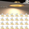 Lightdot 6 Inch Recessed Lighting 24 Pack Gold, 12W Dimmable LED Downlight 3CCT Selectable (3000K/4000K/5000K), Anti-Glare Slim Canless Ceiling Light
