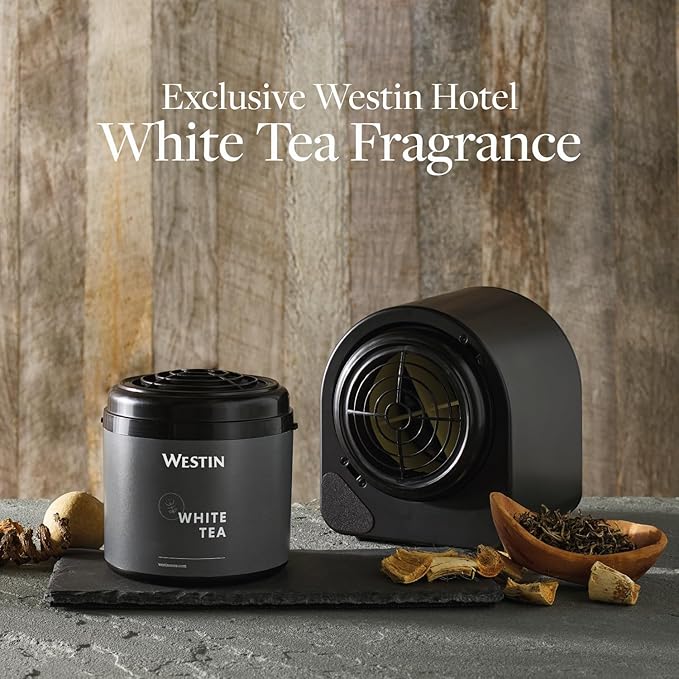 Westin White Tea Home Scent Diffuser Machine – Hotel Air Freshener with Signature White Tea Refill Cartridge – Waterless Scent Air Fragrance System for Large Rooms