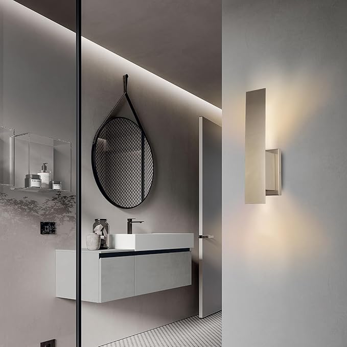Indoor Wall Sconces, Modern Wall Lights, Up and Down Wall Mount Light, Dimmable Hardwired Wall Light for Bedroom, Living Room, Hallway, GU10 Bulbs Excluded, 2 Pack (Brushed Nickel)