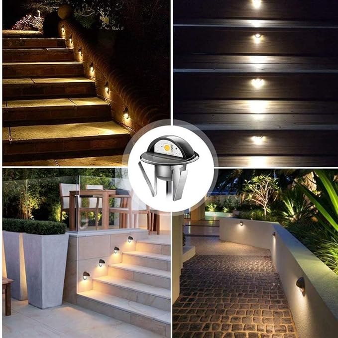 30pcs LED Deck Lights Low Voltage IP65 Waterproof Recessed LED Deck Lighting, Half Moon F1.38 Yard Garden Patio Step Landscape Pathway Decor Lamps, Warm White