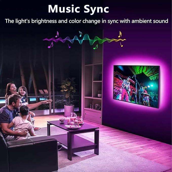 LED Lights for TV Backlight, 13.1ft RGB LED Light for 32-65 Inch TVs, Music Sync Bluetooth APP/RF Remote Control Strip Lights USB Powered for Bedroom/Gaming