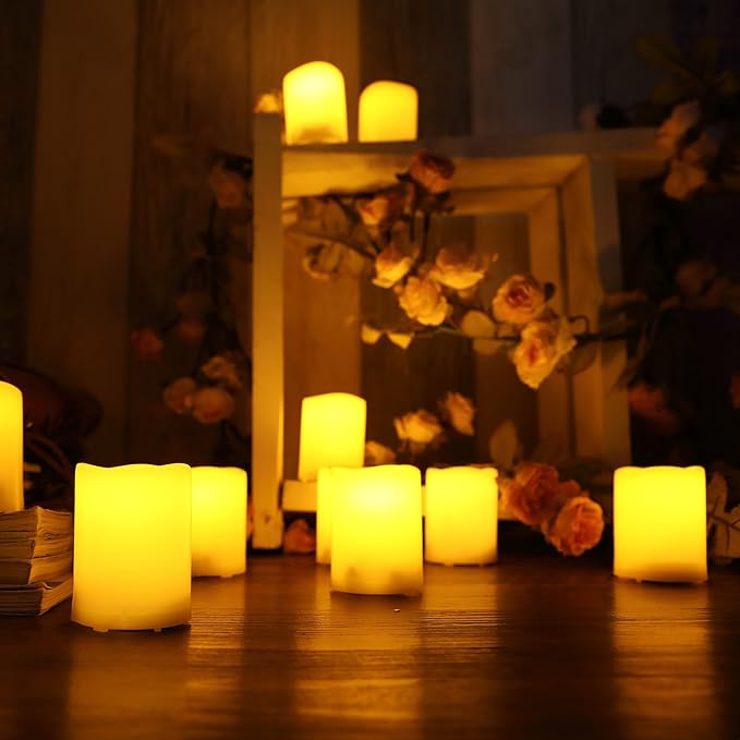 CANDLE CHOICE Battery Operated Flameless Votive Candles Realistic Flickering Fake Electric LED Tea Lights Set Bulk Wedding Party Halloween Christmas Decorations Table Centerpieces Batteries Incl 36PCS
