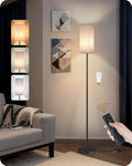 64.2” Dimmable Floor Lamp for Living Room with Remote and Foot Switch, Corner Floor Lamp for Bedroom, Includes 10W A19 Bulb, Modern Standing Tall Lamp, ETL Listed White and Black CW17LD05