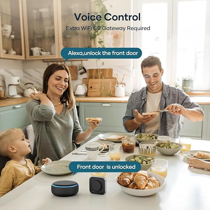 Smart Door Lock with Handle Set: SMONET Front Door Lock Set Keyless Entry, Fingerprint Keypad Bluetooth Alexa Deadbolt Lockset Suitables for Rental Management and Smart Home Residents