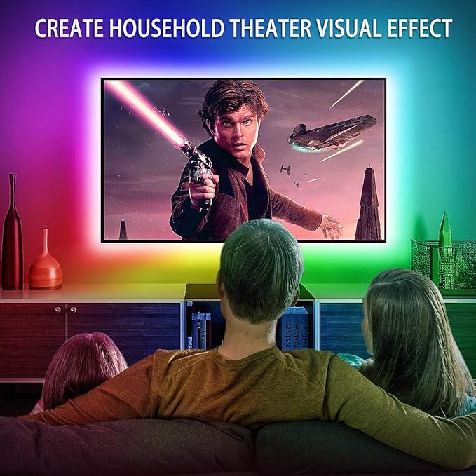MY Beauty Light LED Lights for TV, 6.56ft Waterproof TV LED Backlight for 32-58in TV, 65536 DIY Colors Options RGBW LED Strip Lights Behind TV, Smart Led Ambient Lighting for Bedroom Gaming Room Decor