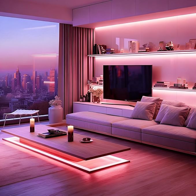 5V USB LED Light Strip, COB LED Strip Lights, Pink 5V LED Lights, Small LED Strip Light, TV Lights for TV Under Cabinet Kitchen Living Room Shelving or Displays (Pink, 3.28ft)