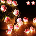 Mudder 2 Pack Cherry Blossom Flower String Lights 13 FT 40 LEDs for Bedroom, Pink Fairy Lights USB and Battery Operated Decorative String Light Indoor Outdoor