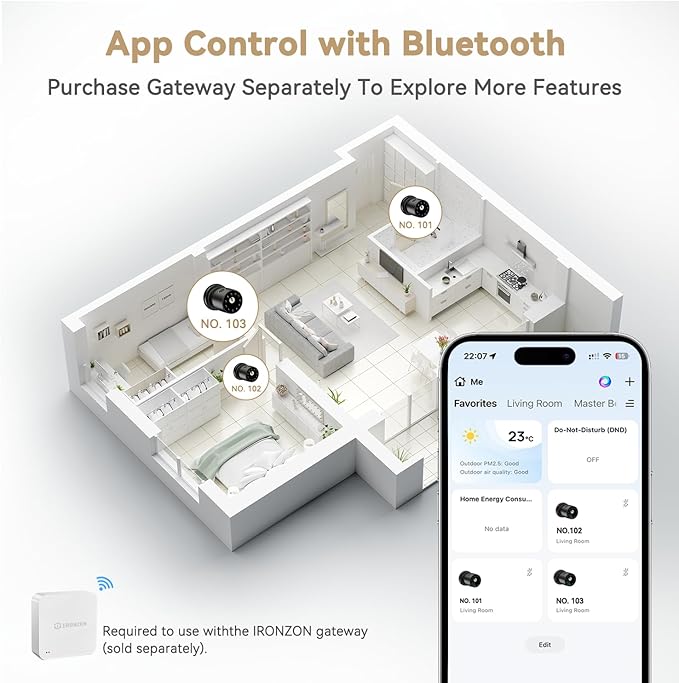 IRONZON Fingerprint Door Knob for Bedroom - 291Y 4-in-1 Keyless Bedroom Door Knob smart Door knob with App, One-tap Privacy Mode Setup, Auto-Lock Easy to Install - Matte Black