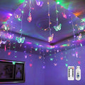 Butterfly Curtain Fairy Light, 8 Modes 120 LED USB Window Firefly Twinkle Timer String Lights 24 Butterflies with Remote, Waterproof Copper Wire for Room Bedroom Christmas Wedding Party Dorm Patio