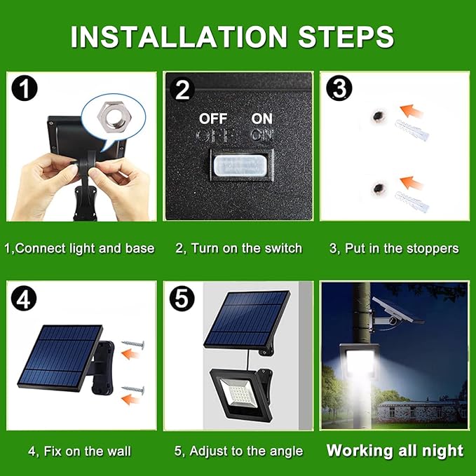 2 Pack Solar Wall Mount Lights - Super Bright Solar Security Flood Lights for Outdoor Use, IP65 Waterproof, Dusk to Dawn