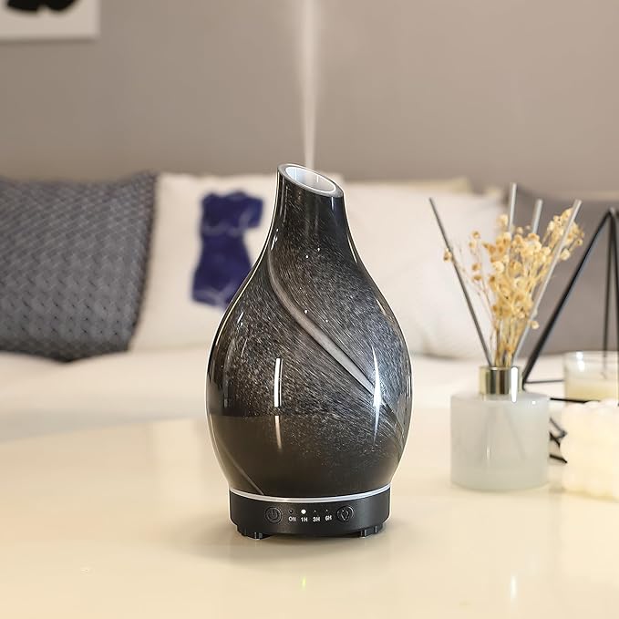 Star River Aromatherapy Diffuser - 160ml Ultrasonic Essential Oil Diffuser with 7-Color LED Night Light, Cool Mist Humidifier, Intermittent Mode & Auto Shut-Off for Home, Gift