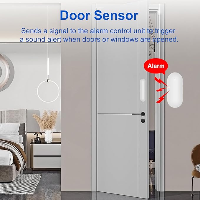 WiFi Wireless Alarm System for Home Security - 24/7 Protection Smart Home Devices 4.3" Touch Screen, GSM/4G+WiFi, App Instant Alerts, No Monthly Fee, Alexa Compatible for Villa, Kids Safety (21 pcs)