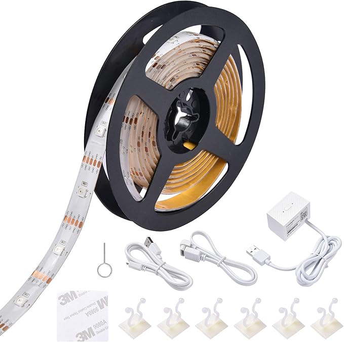 Yescom APP Control LED Strip Light 6.6ft Music Sync Color Changing WiFi Smart 60 LEDs Ambient Lamp Compatible with Alexa & Google Assistant for Bedroom Gaming Room