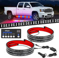 Nilight 2PCS 70 Inch Emergency Strobe Light Strip with Controller 864 LED Red Blue Running Board Lights Flexible Side Flashing Warning Caution Safety Waterproof for Truck Construction Pickup