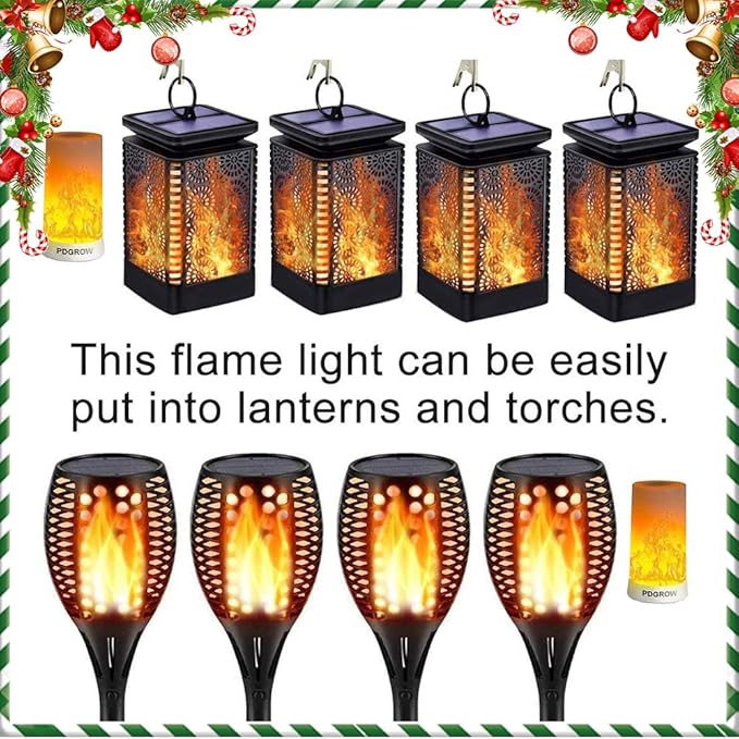 LED Flame Lights with Remote Timer, Flame Lamp 4 Modes USB Rechargeable Fire Lights Indoor Campfire Outdoor Decorative Lantern Hanging Lamps Fireplace Romantic Light for Home Party Camping Bar