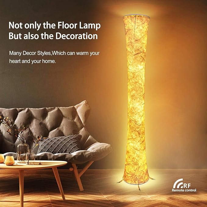 LED 3 Color Temperature Floor Lamp, 61'' Dimmable Round Standing Lamps with Foot Switch, APP & Remote Control, Timer Setting, Modern LED Corner Lamp for Living Room Bedroom