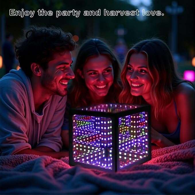 Infinity Hyper Cube LED Table Lamp, Color-Changing Music-Sync APP-Controlled Ambient Light for Gaming, Party, Home (10 Inches)