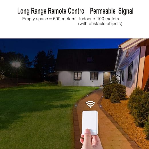 Thinkbee Wireless Light Switch Kit, No Wiring Mini Remote Switch, No WiFi Needed, Outdoor 1969ft Indoor 328ft Remote Control Lighting Fixture for Led Light, Ceiling Lights and Lamps, Waterproof