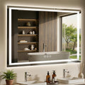 60X40 LED Bathroom Mirror with Lights, Anti-Fog, Dimmable - Lighted Bathroom Vanity Mirror with Front & Back Light, 3 Color Temperatures, Memory Function, Tempered Glass (Horizontal/Vertical)