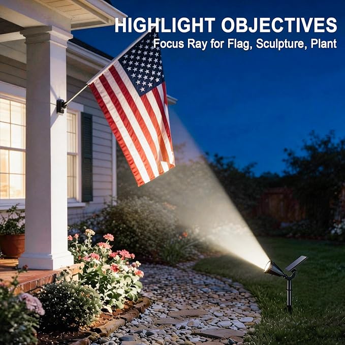 WELALO Solar Spot Lights Outdoor Waterproof IP65, 10 Pack 4 Lighting Modes Solar Powered Landscape Spotlights with Auto On/Off, Solar Garden Christmas Yard Pathway Wall Lights for Outside, Cool White