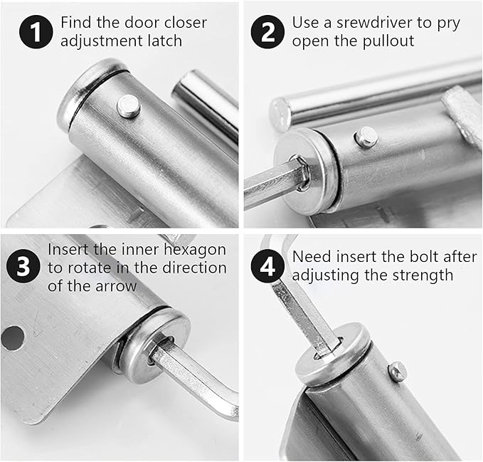 Adjustable Spring Storm Door Closer, Automatic Door Closers Hinge, Heavy Duty Safety Spring Door Closer for Residential Commercial (White Color)