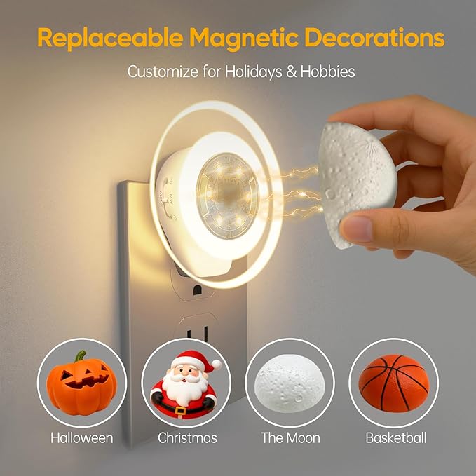 2 Packs Night Lights Plug into Wall - Motion Sensor Plug in Night Light with Auto Dusk to Dawn,Dimmable Soft White, Bright Nightlight for Cruise Bedroom Bathroom Hallway Kitchen
