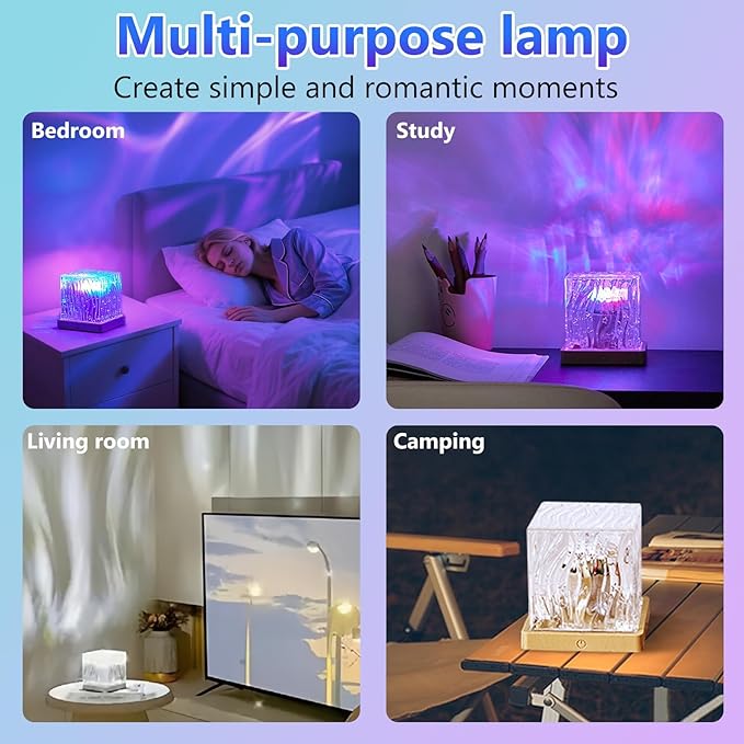 Galaxy Projector for Bedroom with Northern Lights Effect - 16 Color Changing Dimmable Mood Light with Dynamic Ripple, Remote Control, Night Light Projector for Kids Teens Adults Room Decor Gift