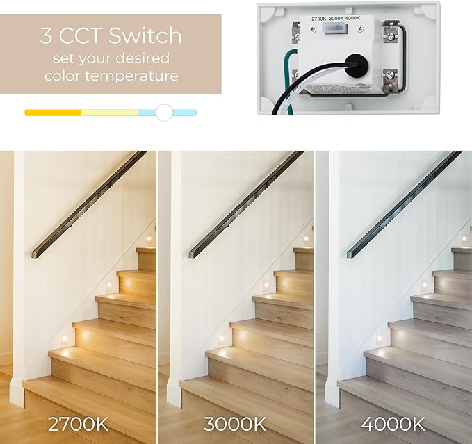 Builder Essentials Indoor or Outdoor 120V Input LED Step or Patio Deck Light Horizontal Orientation with 3-CCT 2700K-3000K-4000K Selectability in Bronze