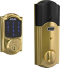 SCHLAGE BE469ZP CAM 605 Connect Smart Deadbolt With Alarm Inbuilt Camelot Trim In Bright Brass