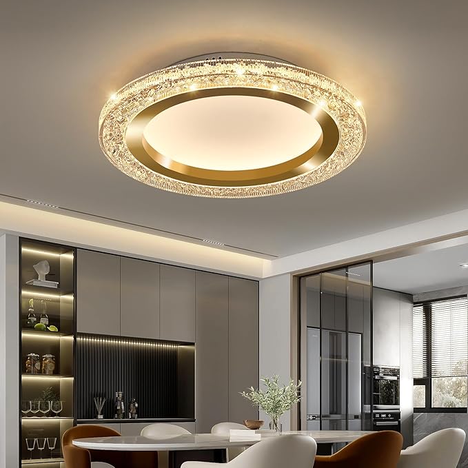 UOFUS 28W Gold LED Flush Mount Ceiling Light 12inch Modern Round Ceiling Light Fixture 3000K-6000K Super Bright Circle Ceiling Lamp for Bedroom Kitchen Bathroom Entryway Hallway Stairwell