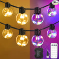 Outdoor String Lights Battery Powered, 22ft 20 G40 Warm White & Multicolor LED Bulbs Hanging Patio Lights Dimmable with Timer & Remote, IP65 Waterproof for Indoor Backyard Balcony Decor