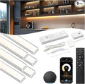 VST Smart Under Cabinet Lighting 6 Bars - UL Listed CRI 93+ Adjustable COB Strip Lights, Alexa & Google Home Compatible, App/Voice/Hand Wave Control for Kitchen Cabinets & Closets
