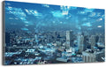 Wibinuki Wall Art Wall Decor Wall Paintings Smart city and communicion network G. IoT (Internet of Things). for Living Room Bedroom Bathroom Home Decor Can Be Hung Directly 20"x 40"