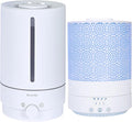 BlueHills Premium Set of Two Large 5000 ML XL and 2500 ML Essential Oil Diffusers Humidifier Combo for Large Room Home with Décor LED Lights Great Gift – White