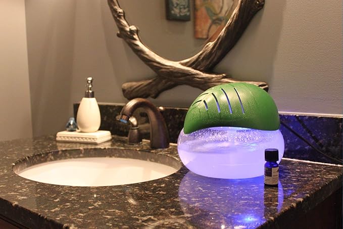 EcoGecko Green Leaf Air Revitalizer, Air Freshener, Room Aromatizer, Aroma and Essential Oil Diffuser with 10ML Lavender Oil