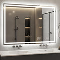 STARLEAD 40"x28" LED Bathroom Mirror with Built-in Clock, Dimmable Lighting, 3 Color Temperature, Anti-Fog, Touch Control Wall Mounted Vanity Mirror