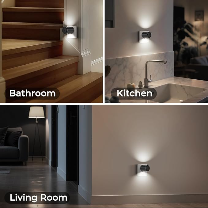 LED Motion Sensor Night Lights,Plug-in Motion Activated Night Light,5000K Daylight,Bedroom, Hallway,Bedroom,Kitchen, Stairways, Non-Dimmable,4 Pack