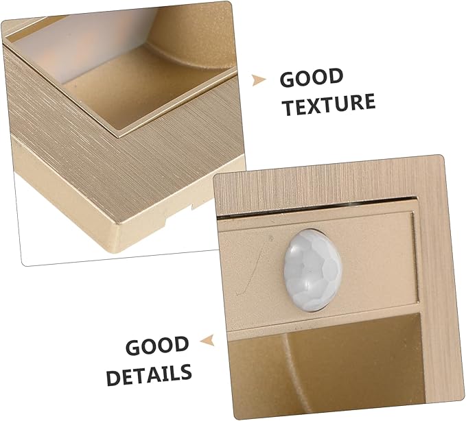 Healifty Motion Sensor Led Step Light Warm Induction Lighting for Stairs Aisles Eye-Friendly Recessed Design for Indoor Outdoor Use Soft Glow for Safe Navigation
