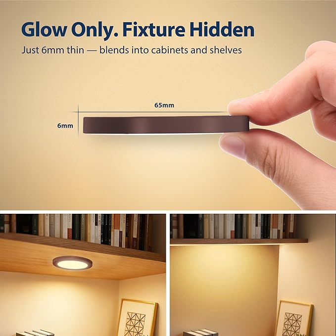 V4light Smart LED Puck Lights, Under Cabinet Lighting with Remote Control, Color Temperature Adjustable, Works with Alexa & Google Home, Plug-in Lights for Kitchen, Counter, Closet, Shelf (8 Pack)