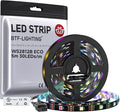 BTF-LIGHTING WS2812B ECO RGB LED Strip,UL Listed,Individually Addressable,16.4FT 30LED/m 150Pixel DC5V 5050SMD,Alloy Wire Flexible 3M Tape for DIY Chasing Color Project IP30(No Adapter or Controller)