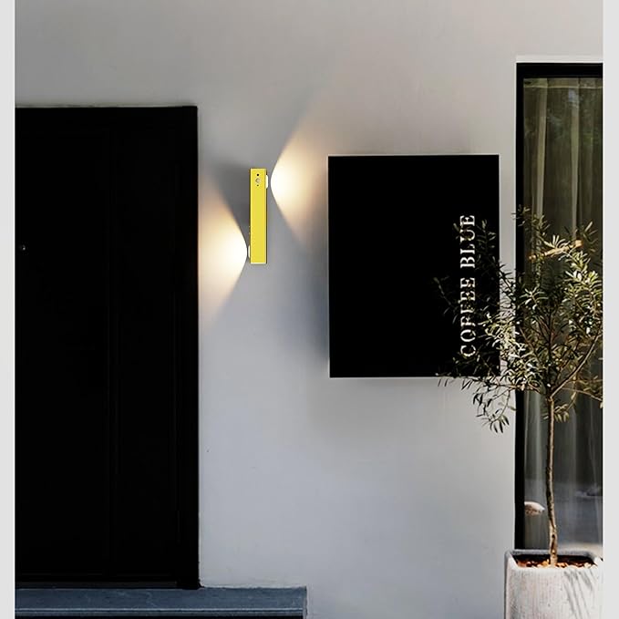 Motion Sensor Wall Light with Remote Control, Rechargeable Magnetic Wall Light, Wireless Motion Sensor Light Indoor Suitable for Hallway Light Room LED Night Light -1 Pack Brass