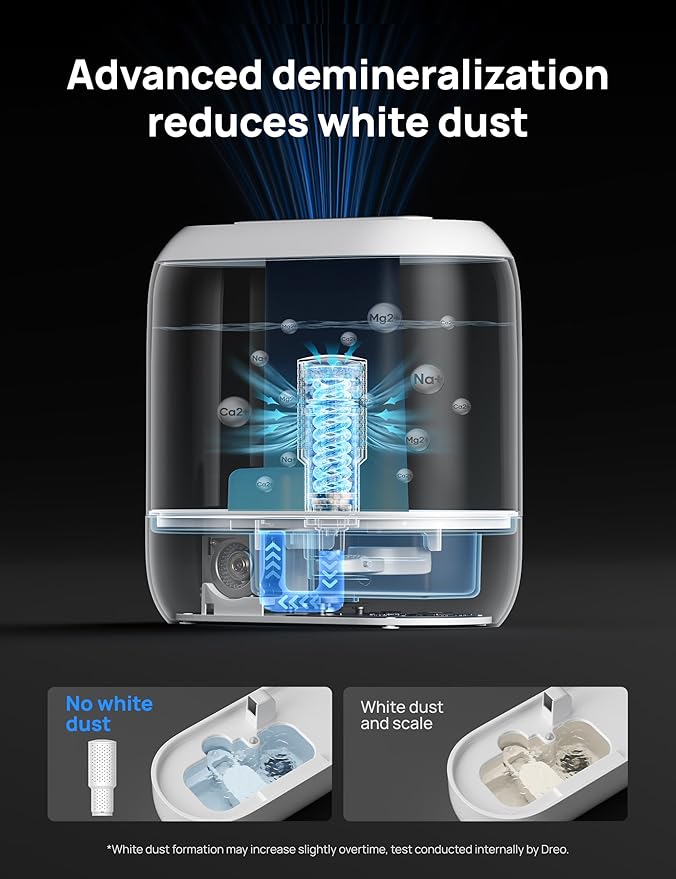 Dreo Smart Humidifiers for Bedroom-Filter Included,Top Fill 4L Humidifier Large Room with 28 dB, 36H Runtime, Touch/APP/Voice Control, Nightlight, Cool Mist Humidifiers for Baby, Plants, Indoor, Blue
