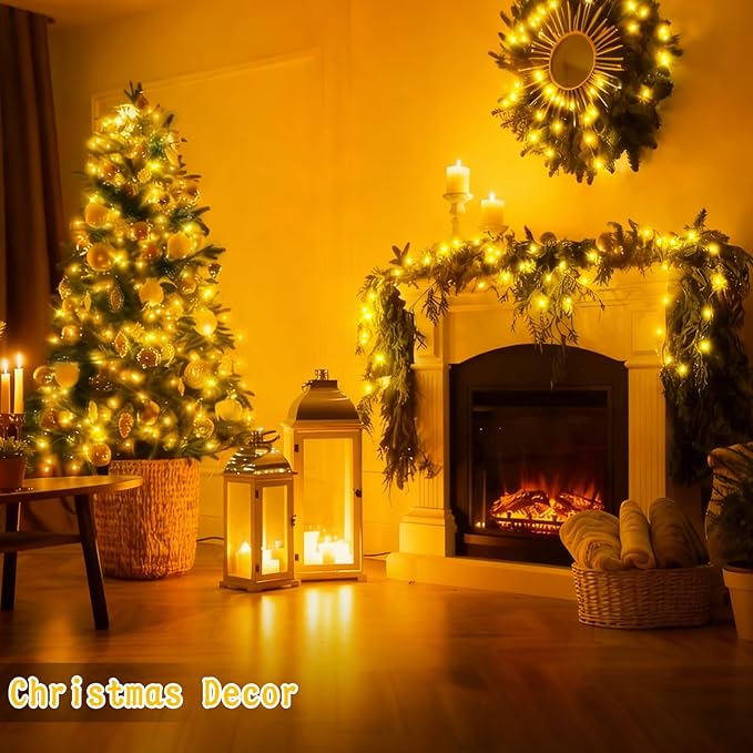 1200 LED Fairy Lights Plug in 403 FT Super Long Christmas Lights Outdoor Decorations String Lights Waterproof Twinkle Lights with Remote Timer for Wedding Party Holiday Bedroom Patio-Warm White