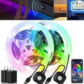 Under Bed Lights 2 Set*9.84ft Motion Activated RGB LED Strip Light, App Control/Variety Color/Dimmable/Dynamic Music Sync/5V USB, Motion Sensor LED Strip Light for Bed Cabinet Staircase Bedroom