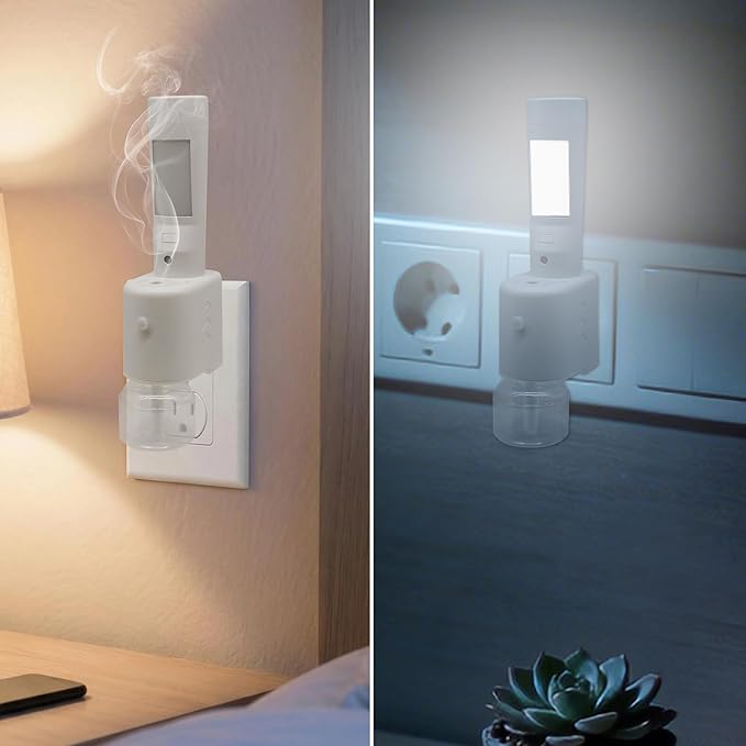 Aromatherapy Emergency Lights, Rechargeable LED Flashlight with Motion Sensor Night Light &Power Failure Light, Plug in Air Freshener Warmer for Bedroom Bathroom Hallway