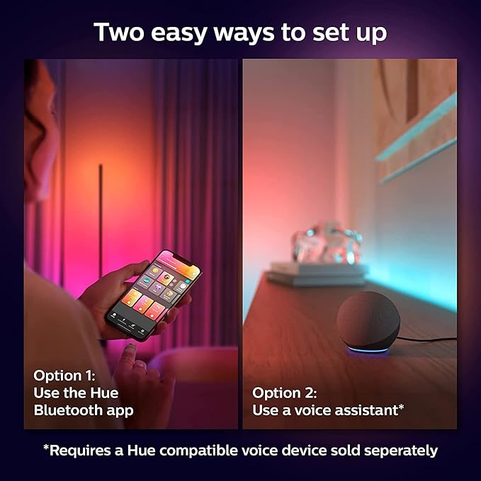 Philips Hue Indoor 6-Foot Smart LED Light Strip Base Kits with Plugs - Flowing Multicolor Effect - 2 Pack - Control with Hue App - Compatible with Alexa, Google Assistant and Apple HomeKit