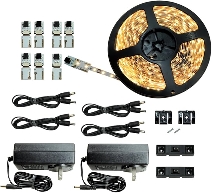 Inspired LED Cut and Connect Series Kit: Super Bright Warm White 12M/ 39.5 Ft Kit | Kitchen Remodel | Lights | Hobby Light | Kitchen Lighting 3000 K Dimmable