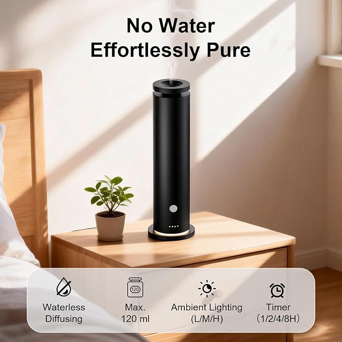 Waterless Scent Diffuser Starter Kit with 5 Essential Oils, Luxury Hotel-Class 1500 Sq Ft Coverage Aromatherapy Diffuser Oil Machine, 4.06Oz/120mL Air Diffusers for Home Large Room Hotel SPA