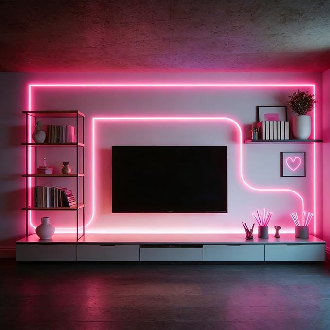 5V USB LED Strip Lights, 3.28FT COB Light Strip Pink, Short LED Strip Light, Flexible Bright 5V Led Strip for Under Cabinet, Kitchen, TV Backlight, Shelves, Displays and TV Lights